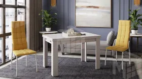 Стол обеденный Норман тип 1 Белый, Стекло Белый глянец