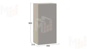 Шкаф навесной Глосс - ТД 319.03.27 Баттл Рок, Стекло Светлый Stone(St)