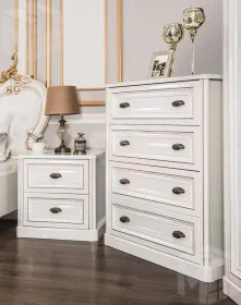 Комод Натали 4 ящ. узкий белый глянец