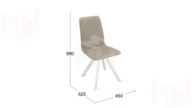 Стул Стенли К2 Белый матовый, Велюр Confetti Smoke