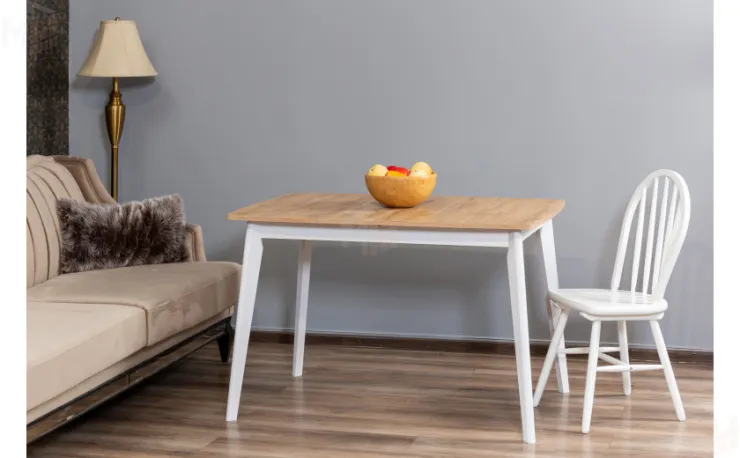 Стол обеденный раскладной VESTEROS 120 Дуб Навара/Белый