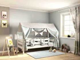 Кровать с надстройкой Соня (Белый)