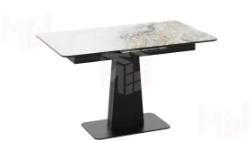 Стол обеденный Бридж Черный муар, Стекло глянцевое оникс