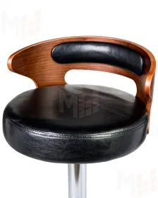 Стул барный DOBRIN FRED (коричневое дерево, чёрный)