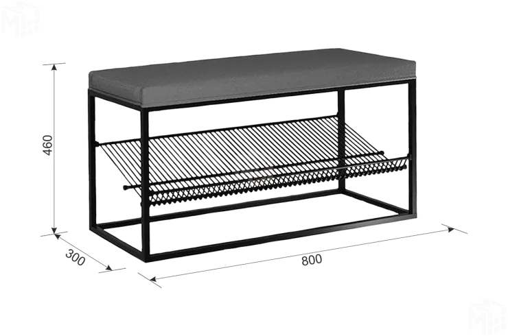 Обувница Крафт 1 черный муар/графит