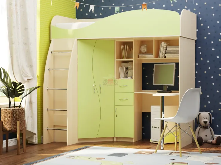 Кровать чердак Омега 9 ЛДСП