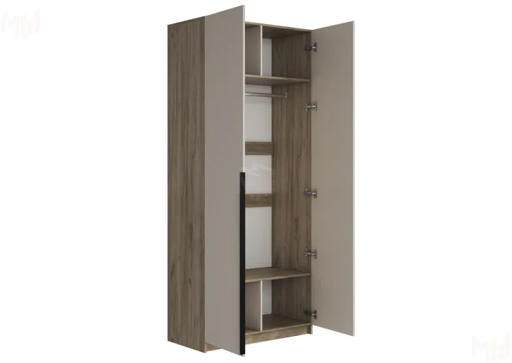 Шкаф 2-х створчатый со штангой Бохо ШК-001