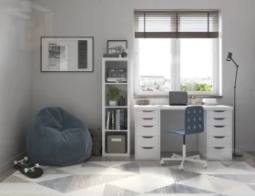 S00470 Ингар 2/55 стол письменный 140x75x55, белый