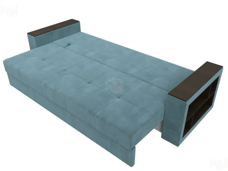 Диван прямой Дубай Лайт полки справа ( Бирюзовый )