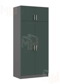 Шкаф 2-х створчатый штанга + полка (графит/изумрудный)