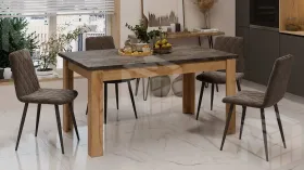 Стол обеденный Ванкувер тип 1  Дуб Крафт золотой, Ателье темное