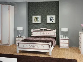 Кровать из массива Карина-5 (140*200) дуб молочный