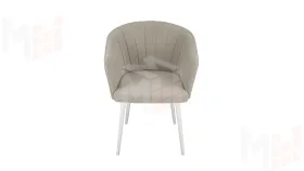 Стул Верона Т6 Белый муар, Велюр D002 бежевый
