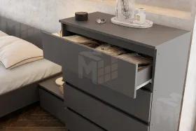 Комод 4 ящика Денвер Графит серый