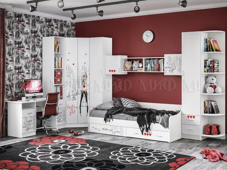 Стол письменный Вега New Girl (белый)