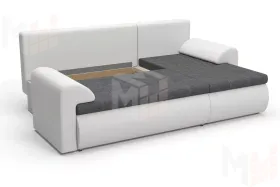 Угловой диван Цезарь (Правый) Белый, Серый