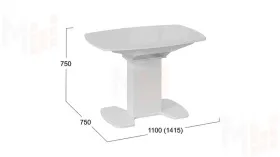 Стол обеденный Портофино - СМ(ТД)-105.01.11(1) Белый глянец, Стекло белое