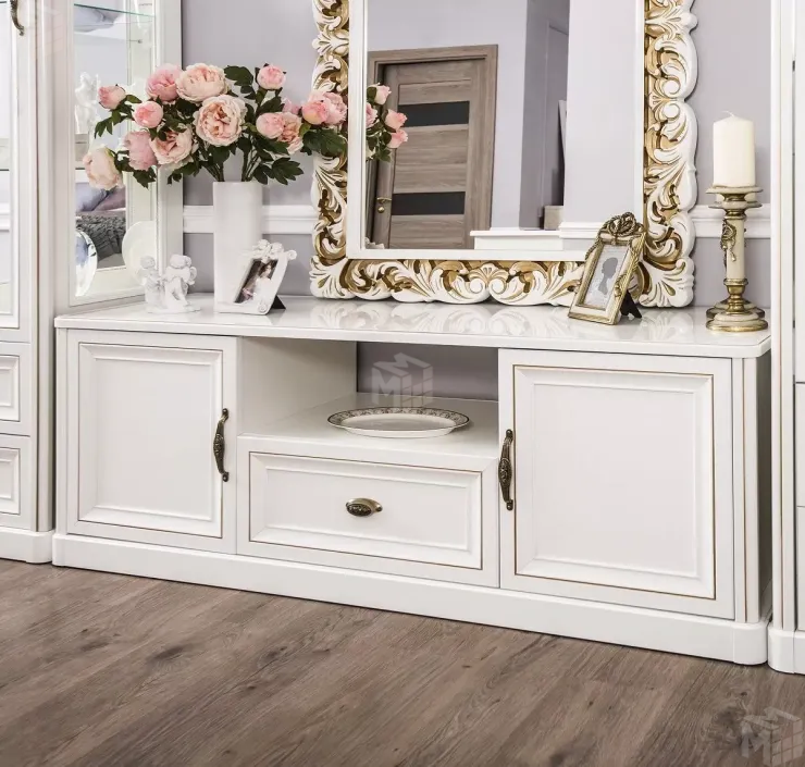 Тумба ТВ Натали белый глянец