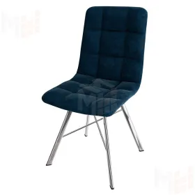 Стул Чили (велюр синий, ноги хром)