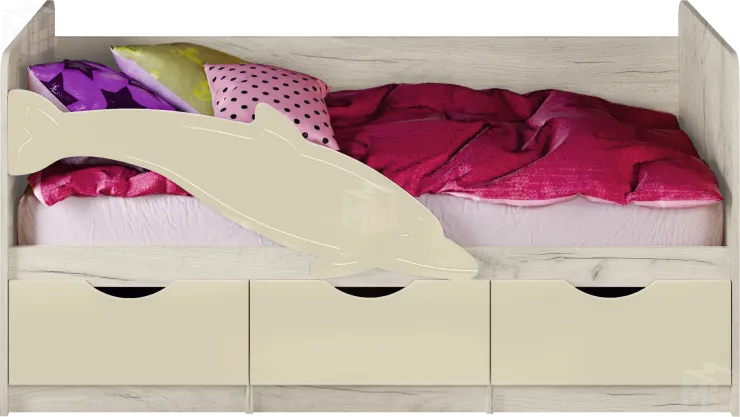 Кровать Дельфин №1 (1,6) ваниль