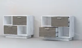 Тумба Т-1 ПД  Эго  Бетон Светлый/Камень Темный