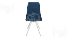 Стул Хьюго К4 Белый матовый, Велюр Confetti Blue