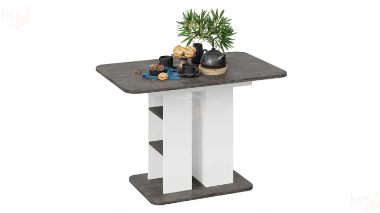 Стол раздвижной Мюнхен Тип 2 Белый Ясень, Ателье темный