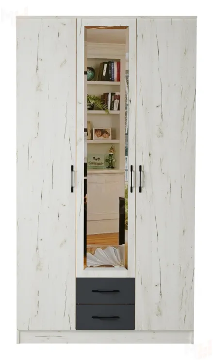 Шкаф Трио Беатрис Крафт белый-Антрацит