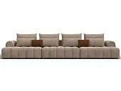 Диван прямой Лига-139 НПБ Лонг ( LAIM 06 бежевый/ LAIM 14 терракотовый )