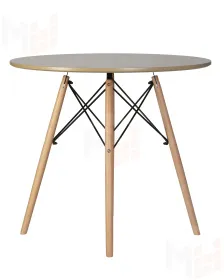 Стол обеденный DOBRIN CHELSEA`80 (ножки светлый бук, столешница бежевая)