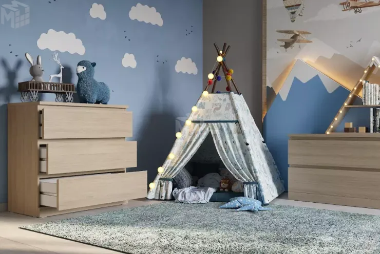 Комод Варма 3 дуб беленый