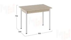 Стол Родос Тип 1 с опорой d40 Белый муар, Дуб Сонома