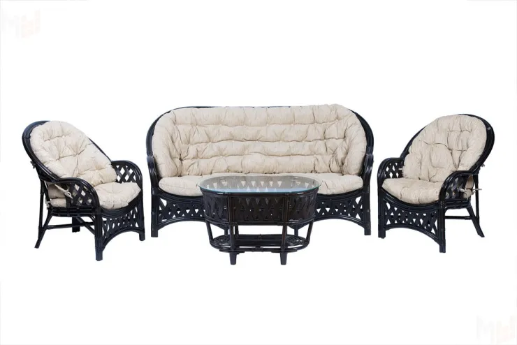 Комплект Черчилль (Рузвельт) с 3-х местным диваном и овальным столом