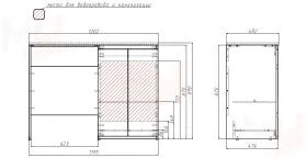Тумба под умывальник Космос 120 без ящика Домино