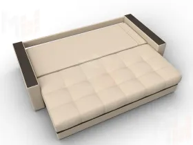 Диван прямой с декором Лига-096 НПБ ( Бежевый;Коричневый )