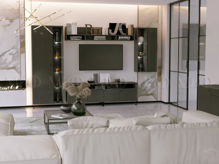 Гостиная Оливия графит, комплект 2