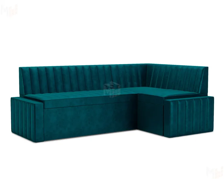 Вермут Правый угол (Бархат сине-зеленый STAR VELVET 43 BLACK GREEN) 213х82х133 см