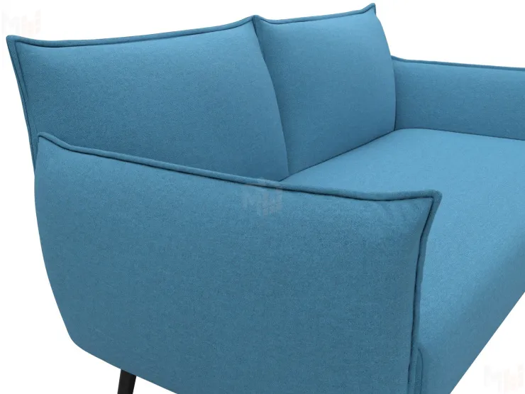 Диван прямой Лига-083 ( рогожка Амур 10 голубой )