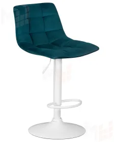 Стул барный DOBRIN TAILOR WHITE (морской волны велюр (MJ9-99))