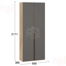 Шкаф для одежды с 2 глухими дверями Порто - СМ-393.07.223 Графит