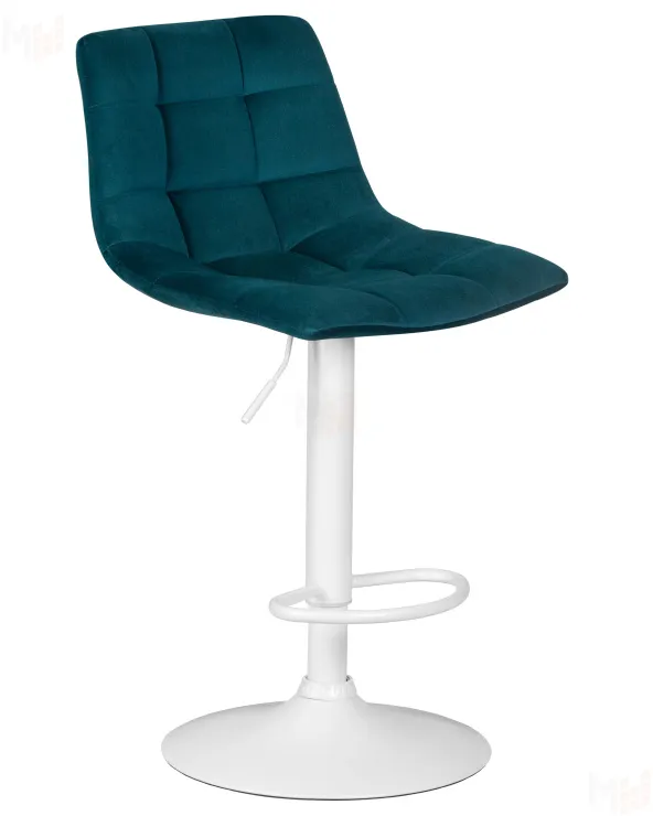 Стул барный DOBRIN TAILOR WHITE (морской волны велюр (MJ9-99))