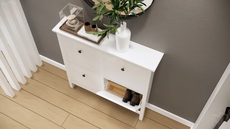 Тумба для обуви из массива Кымор 107 белая