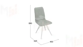 Стул Стенли К3 Белый матовый, Велюр Confetti Silver