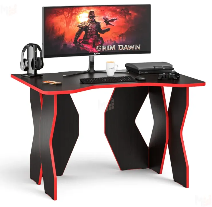 Стол компьютерный СК-6 венге/кромка красная