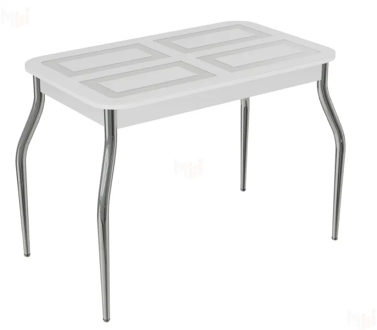 Стол Квадро (белый, ноги изогнутые)