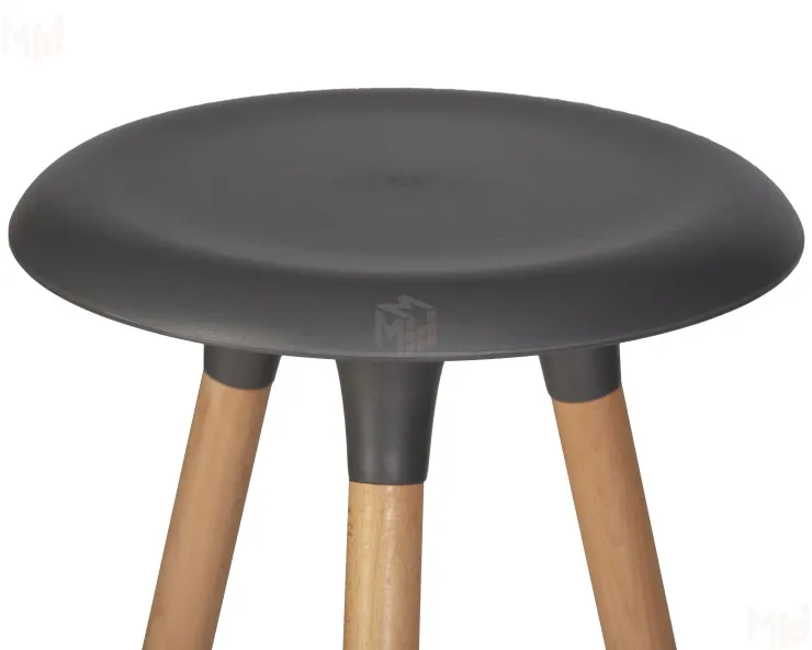 Табурет барный DOBRIN ROYCE (ножки светлый бук, цвет темно-серый (GR-04))