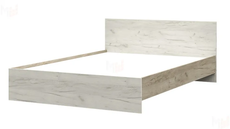 Кровать КР 557 Басса 1400 дуб крафт серый - дуб крафт белый