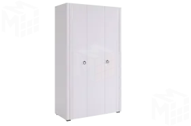 Шкаф трехдверный Ева  105.01 белое дерево/белый матовый