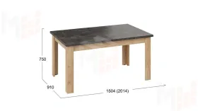 Стол обеденный Ванкувер тип 1  Дуб Крафт золотой, Ателье темное