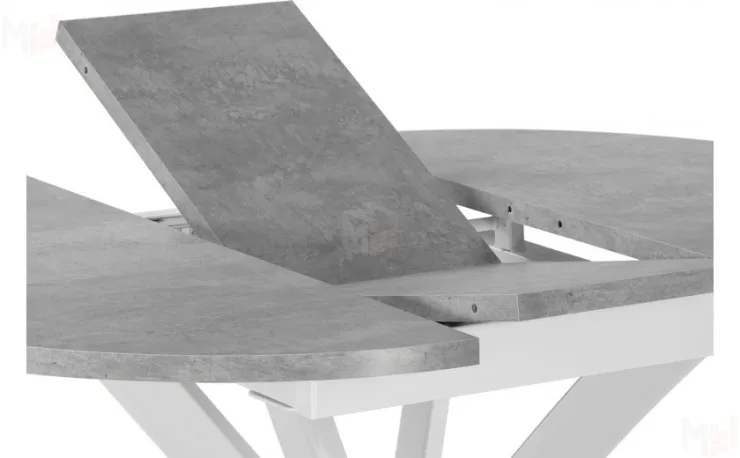 Стол раскладной Вега Лофт D90 Бетон/Белый